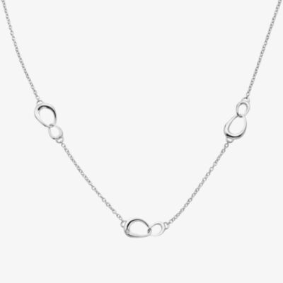 Hot Diamonds Sleek Sterling Silver 3x Interlocking Motif Necklace DN249