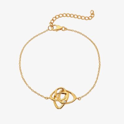 Hot Diamonds X Golden Edit Endless Gold Plated Diamond Interlocked Bracelet DL708