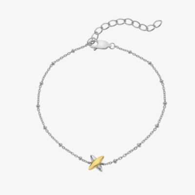 Hot Diamonds Coupled Two Tone Diamond Set Crossover Bracelet DL716