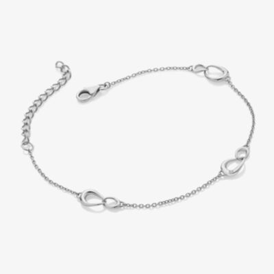 Hot Diamonds Sleek Sterling Silver 3x Interlocking Motif Bracelet DL733