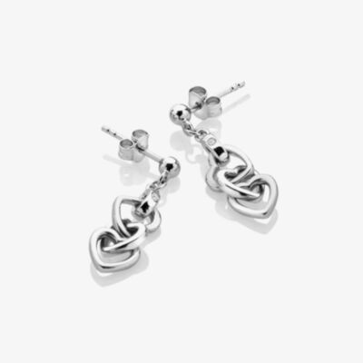 Hot Diamonds Trio Silver Triple Heart Earrings DE702