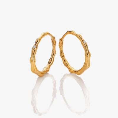 Hot Diamonds Golden Edit Bondi Hoop Earrings DE842