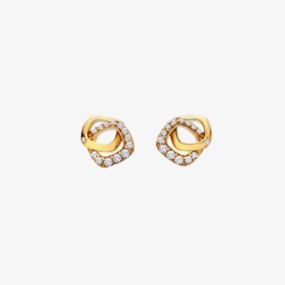 Hot Diamonds HD X GE Connected 18ct Yellow Gold Plated Stud Earrings DE857