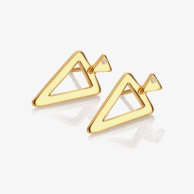 Hot Diamonds Golden Edit Triangle Paired Stud Earrings DE888