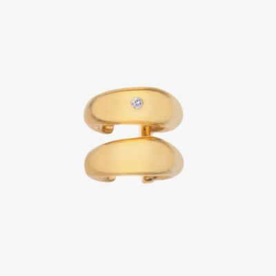 Hot Diamonds X Jac Jossa 18ct Gold Plated Soul Organic Double Ear Cuff DE662