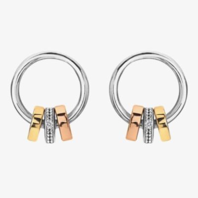 Hot Diamonds Trio Three-Colour Barrel Earrings DE708