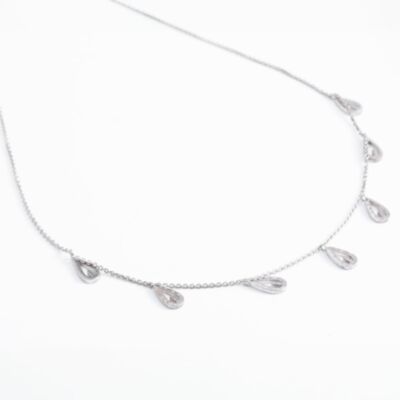 Rachel Galley Sterling Silver Seven Open Leaf Necklace VJN4676 SIL