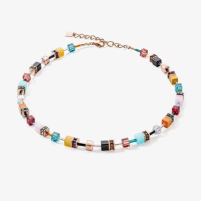 Coeur De Lion GeoCUBE Iconic Multi Stone Multi Colour Expressive Necklace 2838/10-1582