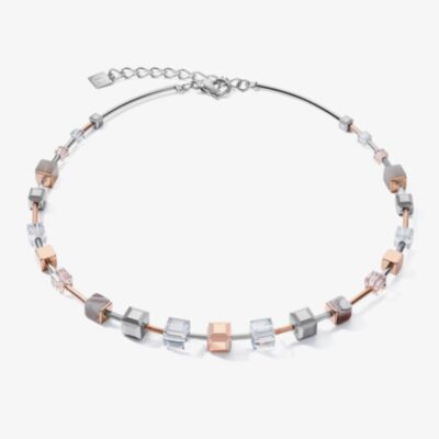 Coeur De Lion GeoCUBE Two Tone Agate Crystal Necklace 5061/10-1631