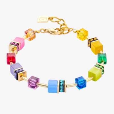 Coeur De Lion Ladies GeoCUBE Multicoloured Square Crystal Bracelet 2810/30-1500