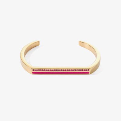 Coeur De Lion Gold Tone Pink Crystal Bangle 0133/32-0416