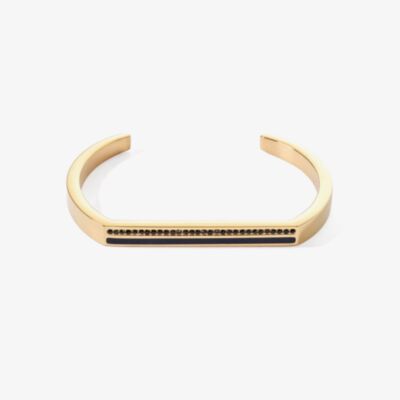 Coeur De Lion Gold Tone Black Crystal Bangle 0133/32-1316