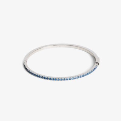 Coeur De Lion Silver Tone Blue Crystal Bangle 0146/32-0717-17