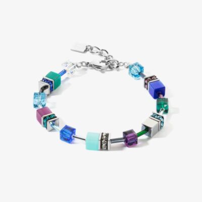 Coeur De Lion GeoCUBE Blue & Purple Multi Stone Bracelet 2838/30-0608