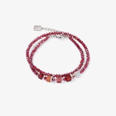 Coeur De Lion Joyful Colours Red Multi Stone Bead Bracelet 4464/30-0300