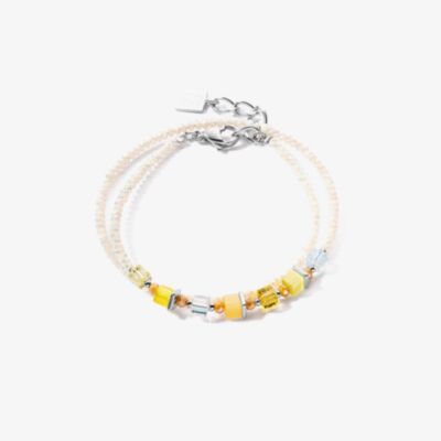 Coeur De Lion Joyful Colours Yellow Multi Stone Bead Double Bracelet 4564/30-0100
