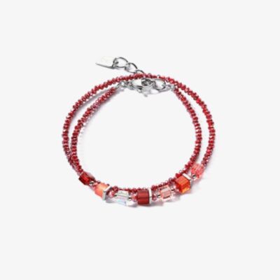 Coeur De Lion Joyful Colours Red Multi Stone Bead Double Bracelet 4564/30-0300
