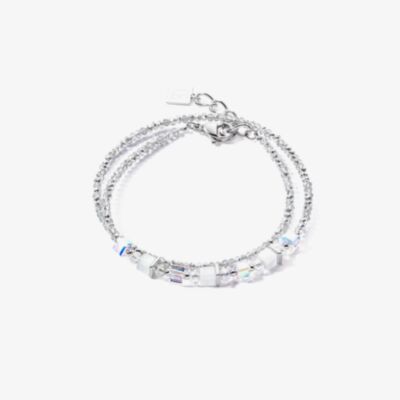 Coeur De Lion Joyful Colours Silver Multi Stone Bead Double Bracelet 4564/30-1400