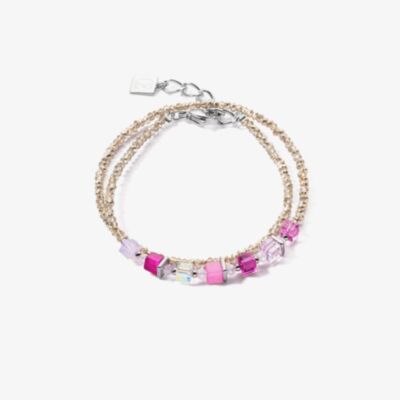 Coeur De Lion Joyful Colours Pink Multi Stone Bead Double Bracelet 4564/30-1900
