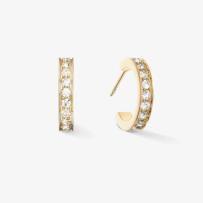 Coeur De Lion Gold Plated Crystal Hoop Earrings 0127/21-1816