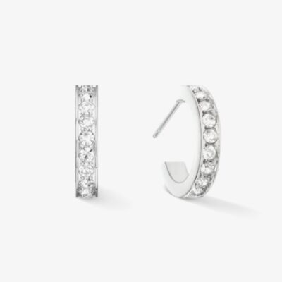 Coeur De Lion Clear Crystal Hoop Earrings 0127/21-1817