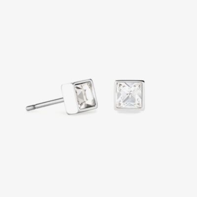 Coeur De Lion Brilliant Square Crystal Earrings 0501/21-1817
