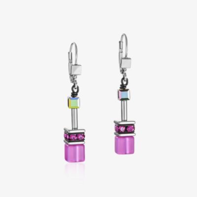 Coeur De Lion GeoCUBE Pink Layer Drop Earrings 2838/20-1520