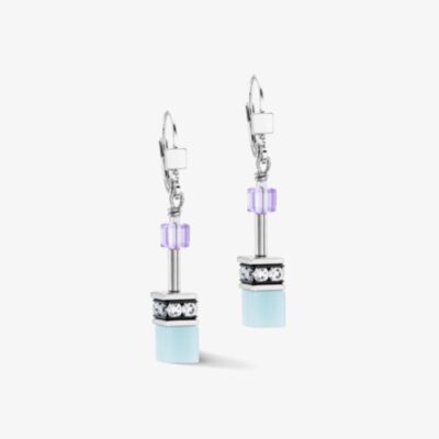 Coeur De Lion GeoCUBE Aqua & Lilac Layer Drop Earrings 2838/20-2026