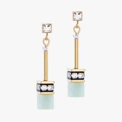 Coeur De Lion GeoCUBE Iconic Nature Pastel Green Dropper Earrings 3035/21-1522