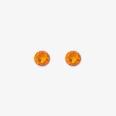 Coeur De Lion Round Orange Crystal Stud Earrings 0042/21-0200