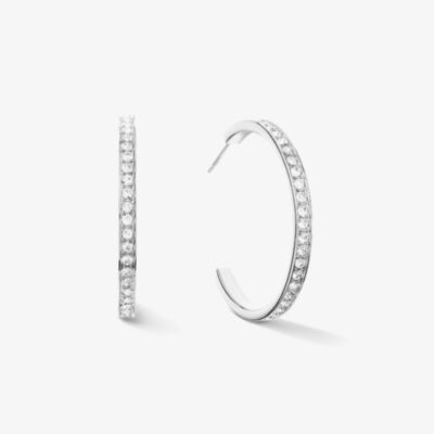 Coeur De Lion Stainless Steel Crystal Hoop Earrings 0128/21-1817