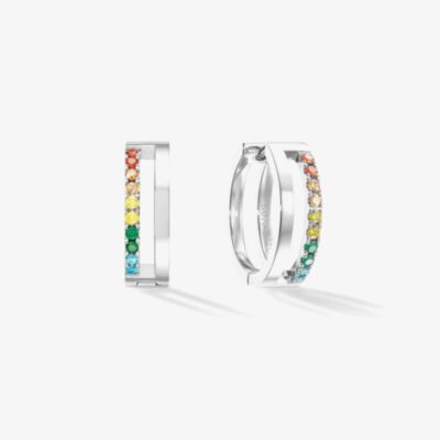 Coeur De Lion Stainless Steel Multi Coloured Crystal Double Hoop Earrings 0136/21-1517