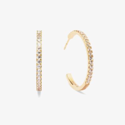 Coeur De Lion Eternal Love Gold Tone Cubic Zirconia Big Hoop Earrings 0147/23-1816