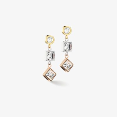 Coeur De Lion Three Colour Crystal Dropper Earrings 4545/21-1633