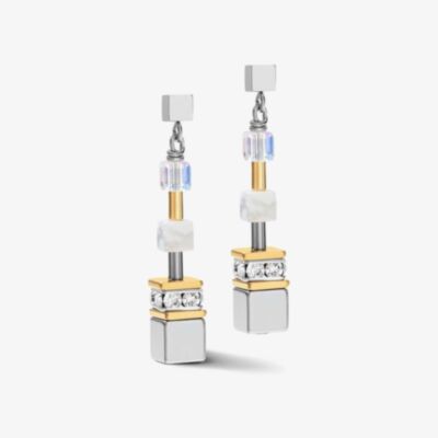 Coeur De Lion GeoCUBE Multitask Two Tone Earrings 5007/21-1617