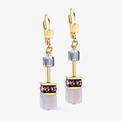 Coeur De Lion GeoCUBE Iconic Precious Golden Blush Earrings 4905/20-1924