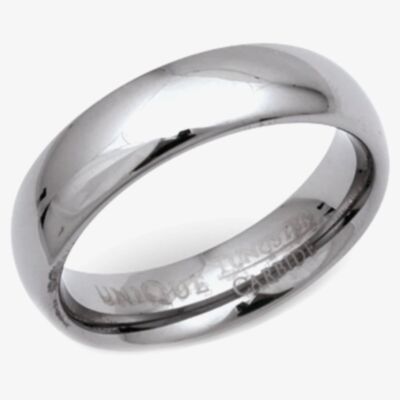 Unique Mens Tungsten Carbide Polished 6mm Ring TUR-8