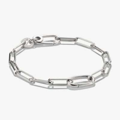 THOMAS SABO Charm Club Connect Silver Plated Paperclip Chain Charm Bracelet C1205-M02-21