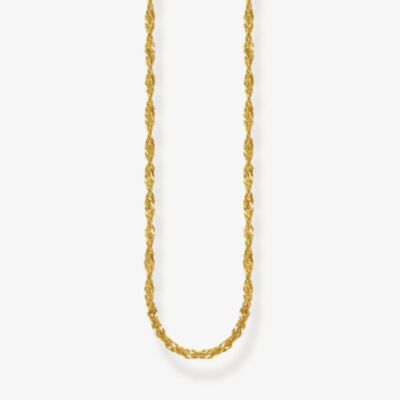 THOMAS SABO Gold Plated Singaporean Twist Curb Chain KE2284-413-39-L45v