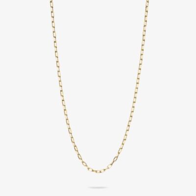 THOMAS SABO Charm Club Connect Gold Plated 45cm Paperclip Oval Link Necklace KE2328-413-39-L45v