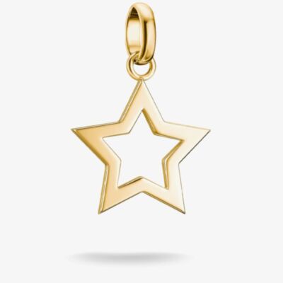 THOMAS SABO Charm Club Connect 18ct Yellow Gold Plated Open Star Charm CC1361-M01-39