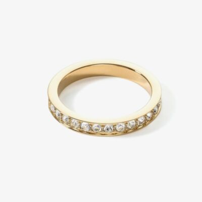 Coeur De Lion Gold Tone Crystal Eternity Ring 0127/40-1816