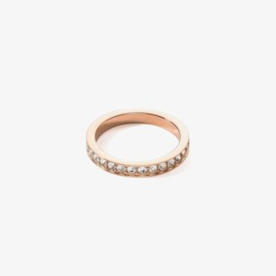 Coeur De Lion Rose Gold Tone Crystal Eternity Ring 0127/40-1822