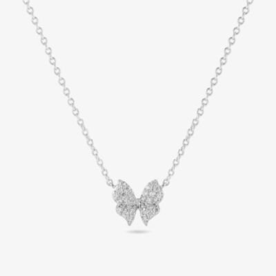 Sif Jakobs Sterling Silver Farfalla Cubic Zirconia Butterfly Necklace SJ-N2700-CZ