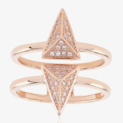 Sif Jakobs Rose Gold-Plated 'Pecetto' Double Arrow Cubic Zirconia Ring SJ-R0043-CZ(RG)