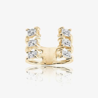 Sif Jakobs Gold Plated Antella Baguette Grande Ring SJ-R014-CZ(YG)/58