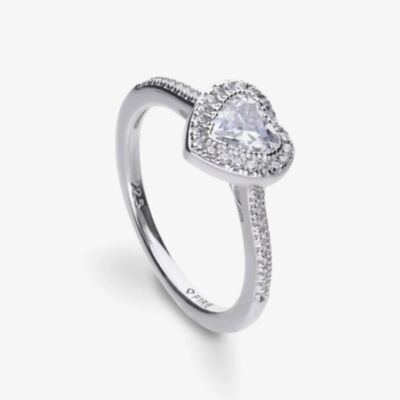 Diamonfire Silver Cubic Zirconia Heart Cluster Ring R3659