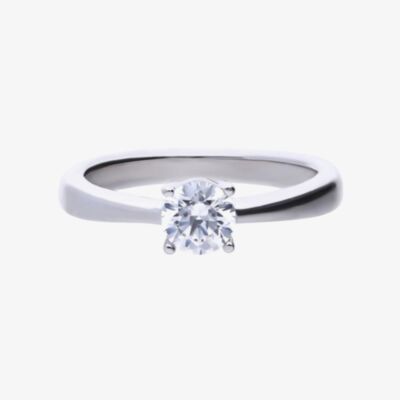 Diamonfire Silver 0.75ct Cubic Zirconia 4 Claw Ring R3751