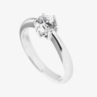Diamonfire Ladies Single Stone 6 Claw Cubic Zirconia Ring 61/1487/1/082