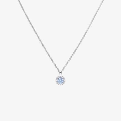 Diamonfire Silver Round Blue Cubic Zirconia Cluster Pendant Necklace P4780